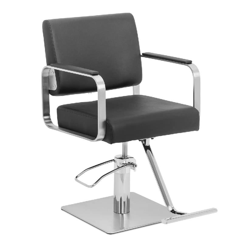 Physa - Physa Fauteuil de Coiffure réglable en Hauteur avec Repose-Pieds 50-66 cm 200 kg Noir/Argent - Fauteuil de Salon de Coiffure - multicolore 40_0