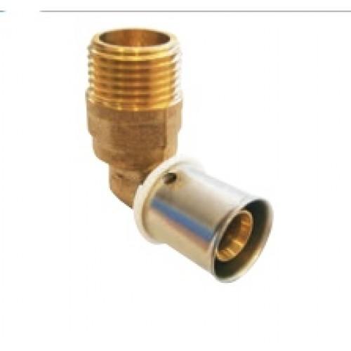 RACCORD PER À SERTIR - COUDE MÂLE - DIAM 12MM - FILETAGE 12X17 BOUTTÉ