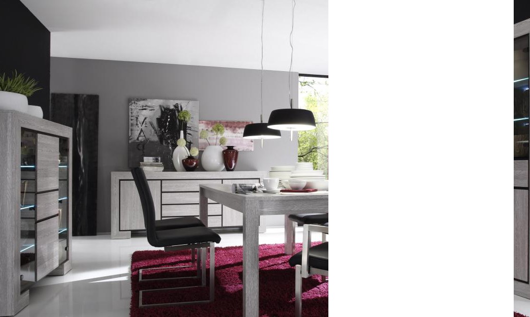 Salle A Manger Complete Contemporaine Desiree Avec Eclairage Led