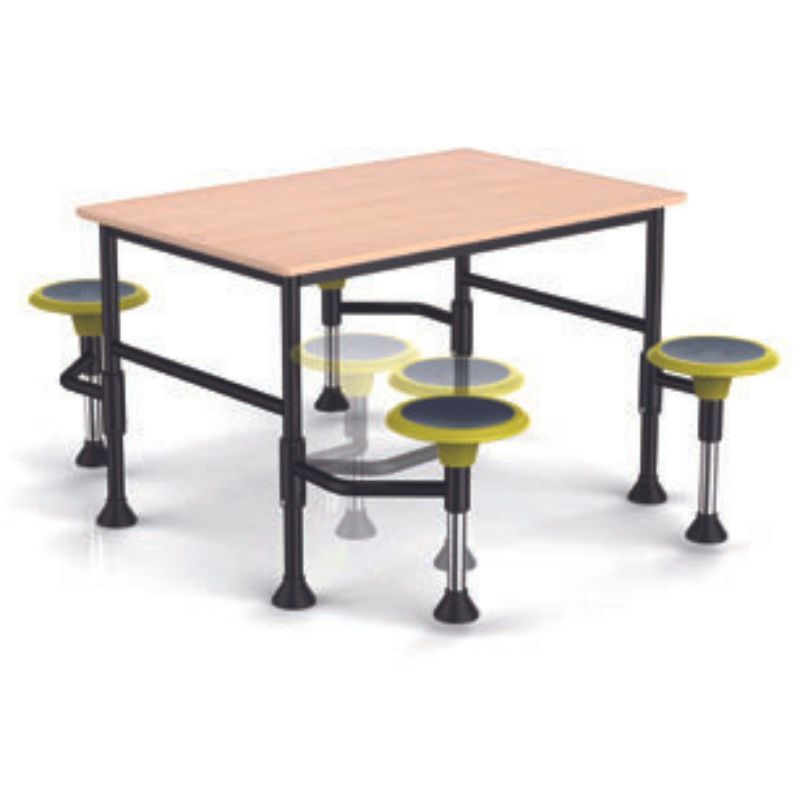 Table rectangulaire avec tabourets intégrés - JUK 165 - solide, ergonomique et idéale pour le travail de groupe_0