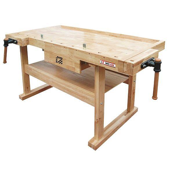 Établi Holzmann - bois d'hévéa - 1600 mm - WB160L - idéal pour loisirs et ateliers professionnels_0