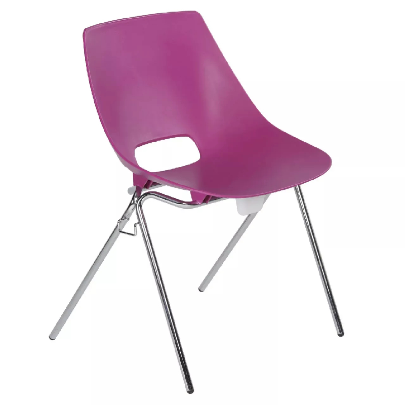 Chaise visiteur empilable et assemblable So Aversa - structure acier chromé - 8 coloris disponibles_0