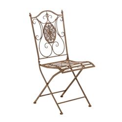 Décoshop26 - Chaise de jardin balcon terrasse design rustique pliable en métal marron vieilli 10_0003032 - marron 3000251358933_0