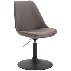 Décoshop26 - Chaise de salle à manger x1 pivotante hauteur réglable en tissu gris foncé et pied trompette en métal noir 10_0003770 - gris 3000251_0