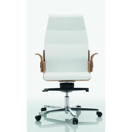 Fauteuil de direction DEA - Haut dossier avec appui-tête, finition cuir, structure en hêtre_0