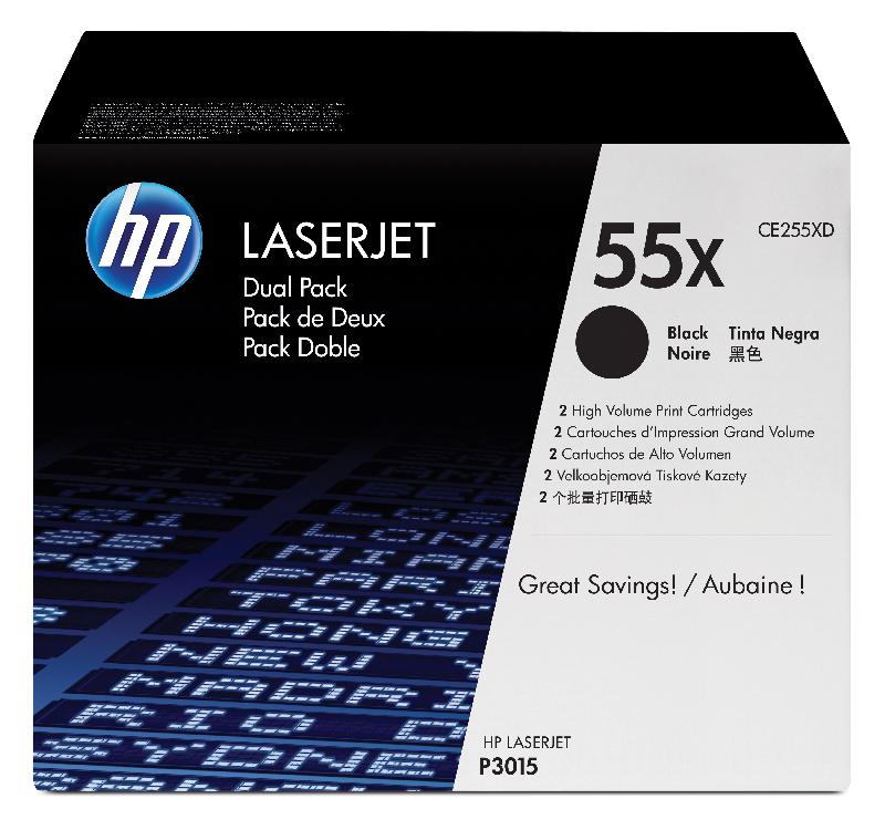 HP 55X pack de 2 toners noir grande capacité authentiques_0
