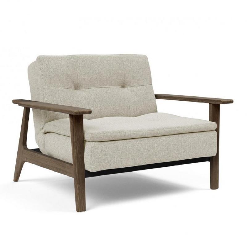Innovation Living - Fauteuil design Dublexo Frej Mixed Dance Natural - Convertible lit 90x115 cm - Piétement chêne fumé_0