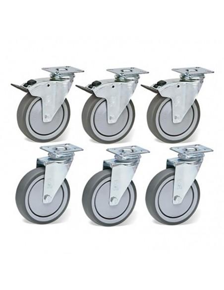 Kit roulettes pour desserte FURNOTEL - Référence : KIT6RX_0