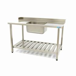 Maxima Table lave-vaisselle - 160 x 75 cm - droite - avec évier et dosseret - incl étagère de rangement - 3701117757777_0