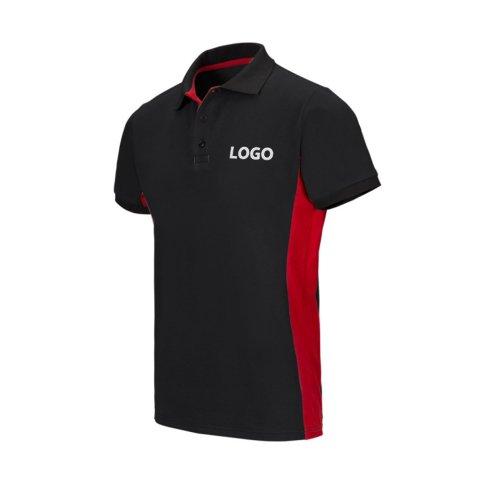 POLO BICOLORE MANCHES COURTES PUBLICITAIRE VELILLA NOIR/ROUGE - MARQUAGE BRODERIE