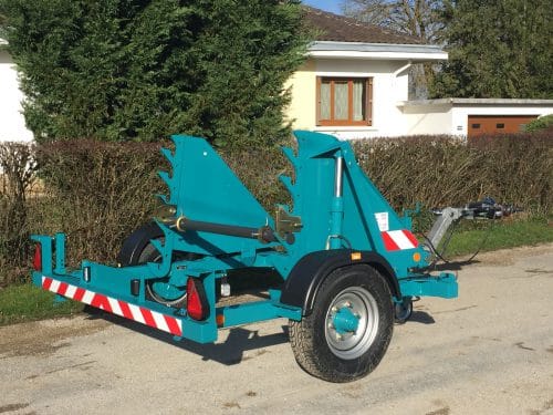 Remorque porte-touret DER 2500 - freinage inertie, levage par pompe à main et signalisation LED_0