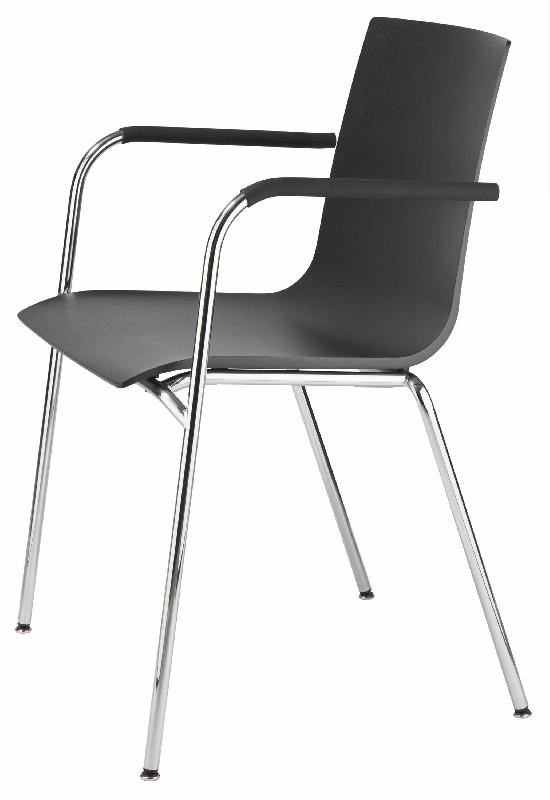 S 160 F / CHAISE 4 PIEDS AVEC ACCOUDOIRS THONET ANTHRACITE_0