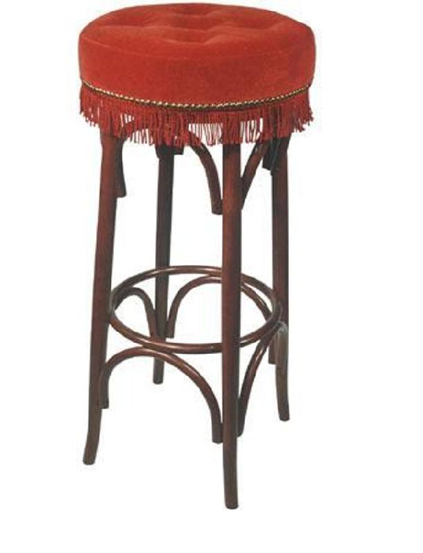 Tabouret de bar Latina - assise rembourrée avec boutons et frange_0