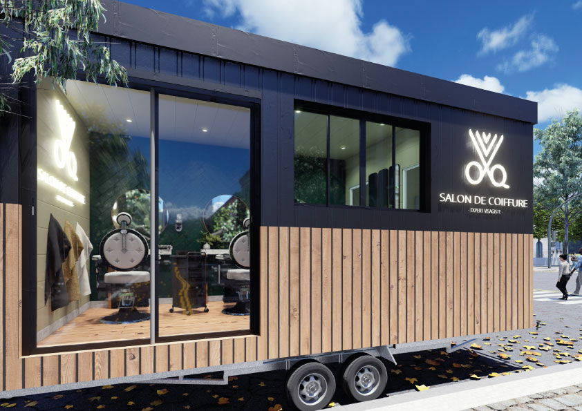 Tiny Pro - Salon de coiffure mobile personnalisable - Design moderne et élégant - 15m²_0