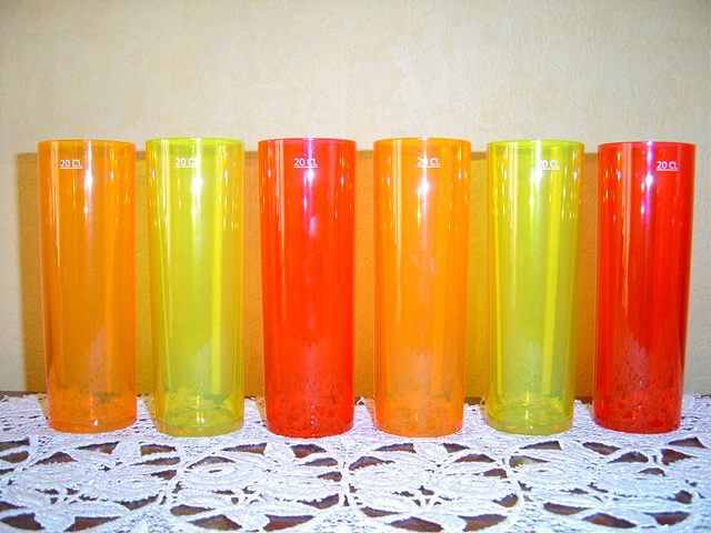 Verre tube fluo 20cl en polycarbonate - 10 coloris - Résistant lave-vaisselle et micro-ondes_0