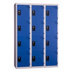 Vestiaires 4 cases x 3 colonnes - En kit - Bleu - Largeur 90cm PROVOST - bleu acier 207001800_0