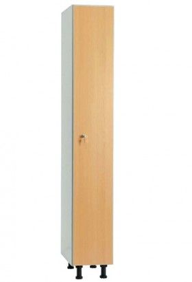 Vestiaires sportifs mélaminé hydrofuge L300 - Merial - 1 porte - réf. MHV-30/1C - construction monobloc sur pieds PVC_0