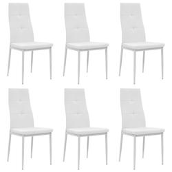 VidaXL Chaises à Manger Lot De 6 Blanc Similicuir - blanc 275436_0