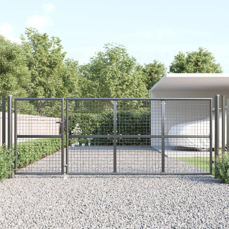 Vidaxl portal de jardin maille anthracite 350x175 cm acier galvanisé 154543_0