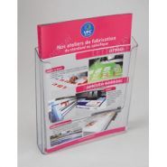 VPB0351 - Porte-brochure mural transparent - VPC Display - pour documents 1/3 A4 (21cm x 10,5cm) - personnalisable_0