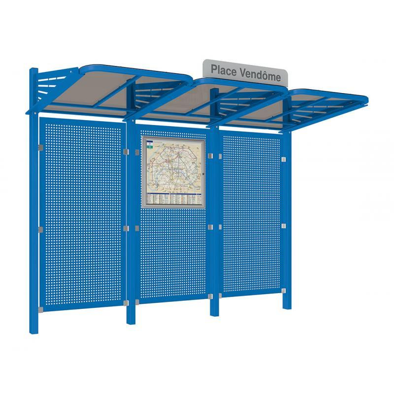Abribus avec bardage en acier - Conviviale - modulable et durable_0