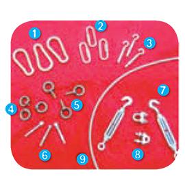 Accessoires de pose filet de sécurité - Mousqueton, Maillon rapide, Piton, Anneau de levage, Fixation, Tendeur, Serre-câble, Câble acier_0