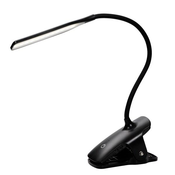 ALBA Lampe de bureau CLIP, rechargeable, à pince ouv. 7,5cm, coloris noir - LEDCLIP N_0