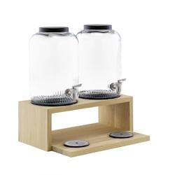APS 14016 Distributeur à jus double 2 X 7 L Valo bois et verre - transparent verre 14016_0