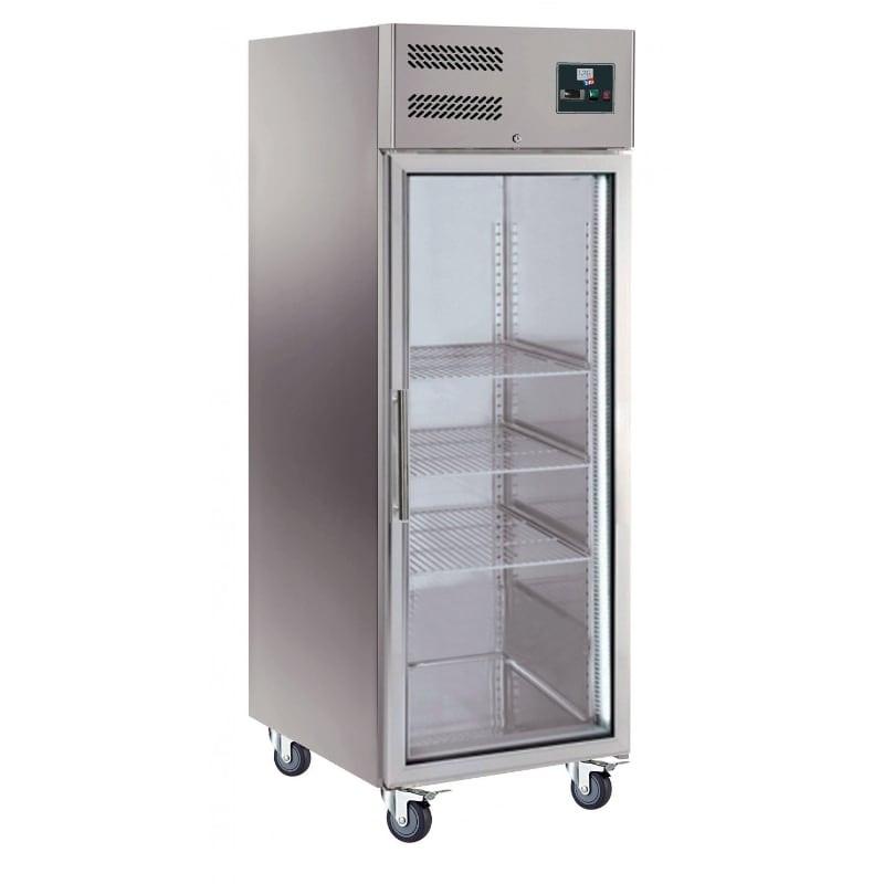 Armoire froide inox 650 Litres -2/+8°C porte vitrée_0