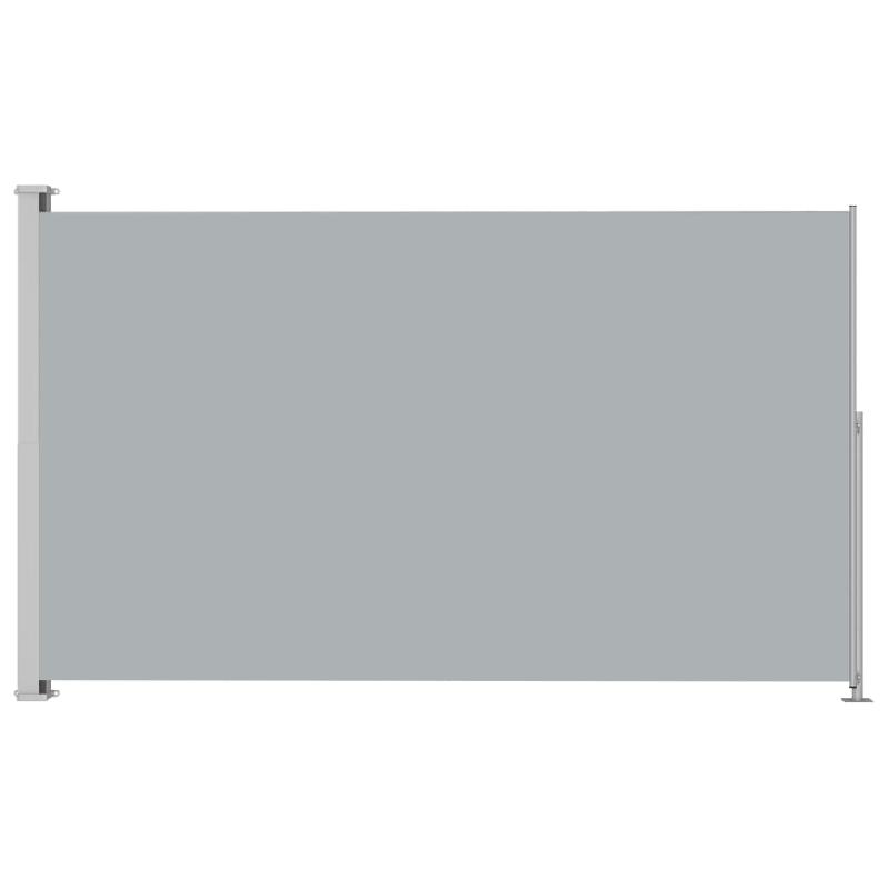 Auvent latéral rétractable de patio - 180 x 300 cm - Gris - Polyester résistant UV, eau et déchirure_0
