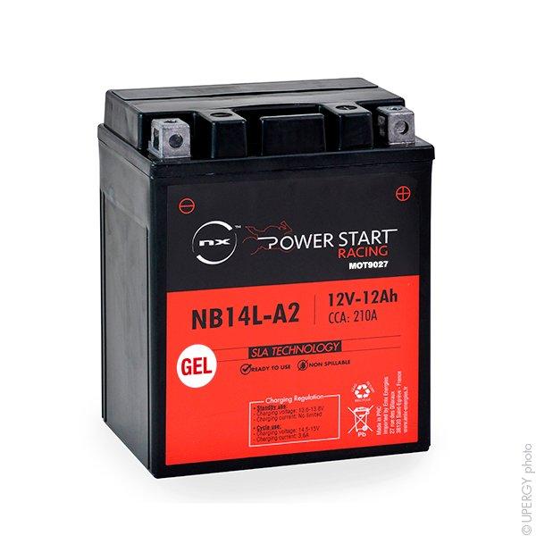 Batterie moto Gel YB14L-A2 / FB14L-A2 / 12N14-3A - 12V 12Ah - Haute performance et sans entretien_0
