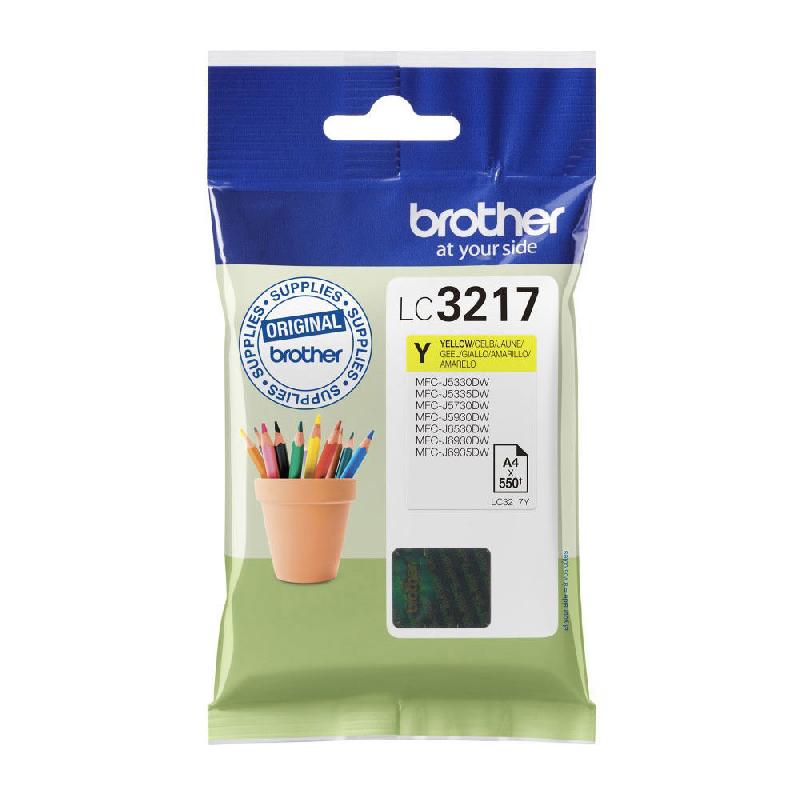 BROTHER LC3217Y - JAUNE - ORIGINAL - CARTOUCHE D'ENCRE - POUR INKVESTMENT BUSINESS SMART PLUS MFC-J5930; INKVESTMENT BUSINESS SMART PRO MFC-J6935