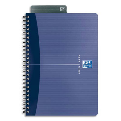 CAHIER OXFORD OFFICE - RELIURE SPIRALES - 21 X 29.7 CM - 100 PAGES - LIGNE 7 MM - COUVERTURE CARTE PELLICULEE ET REGLE MARQUE-PAGE