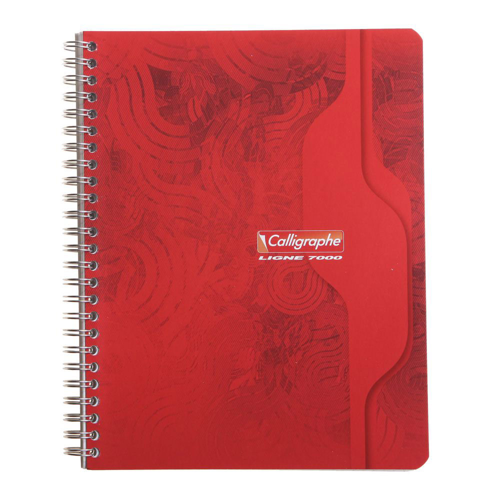 CAHIER SPIRALE CALLIGRAPHE A4 21 X 29,7 CM - GRANDS CARREAUX SEYES - 180 PAGES - BLOC 180 FEUILLES  - LOT DE 5