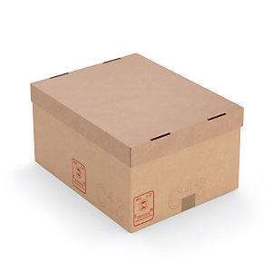 CAISSE CARTON GALIA DOUBLE CANNELURE AVEC COUVERCLE RENFORCÉ 40X30X20 CM