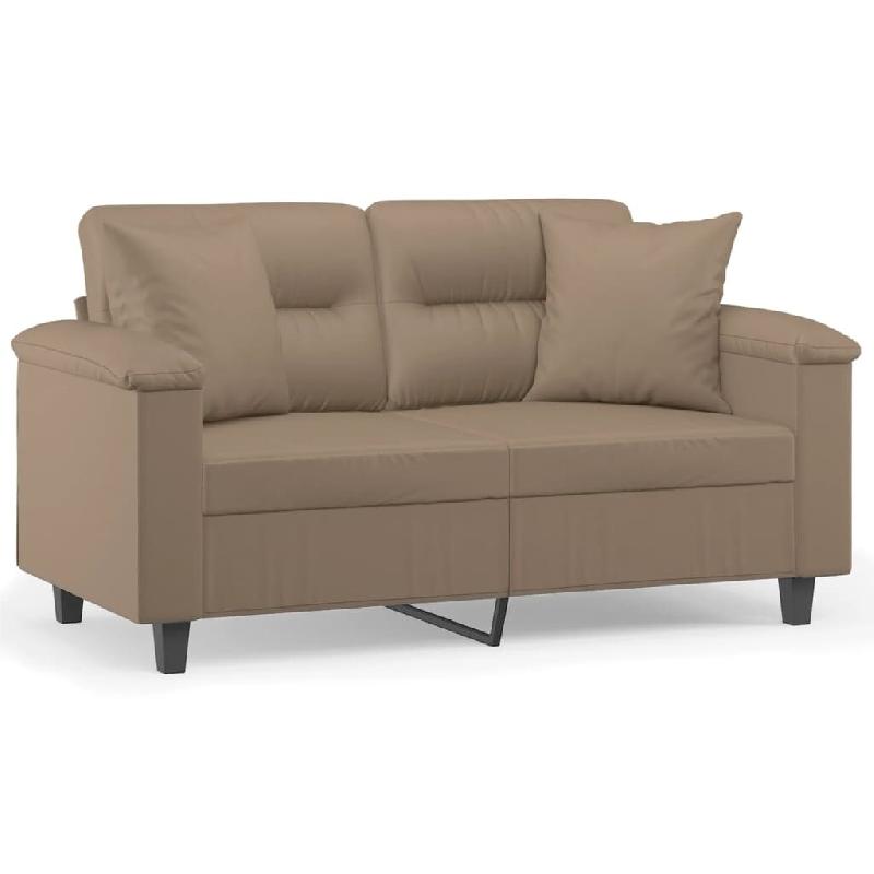 Canapé 2 places avec oreillers cappuccino 120 cm similicuir Modèle Vega Master Signature - 8721012059542_0