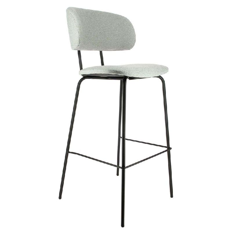 Chaise haute d'intérieur Chloé en métal galette tissu gris_0