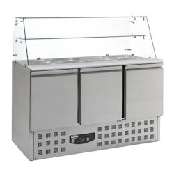 CombiSteel Saladette réfrigérée avec rehausse en verre 3 portes - COM-7950.0405_0