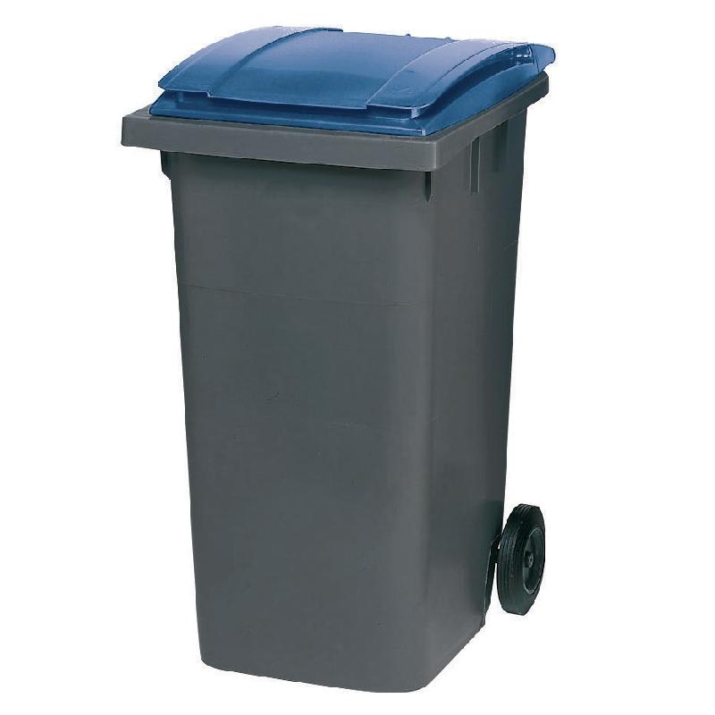 CONTENEUR 2 ROUES SULO  PRISE FRONTALE 240 L GRIS/ BLEU