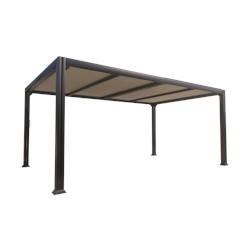 COULEURS DU MONDE Pergola autoportante bioclimatique Austin 3,5x5m en aluminium à lames orientables - gris aluminium 3700263325441_0