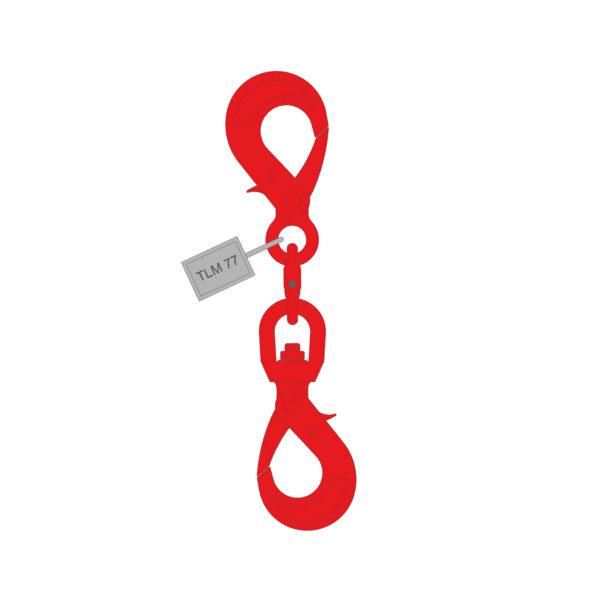 Crochets doubles CD - Œil / Émerillon - Élingue chaîne en acier haute résistance - Charge 1,12 à 31,5 tonnes_0
