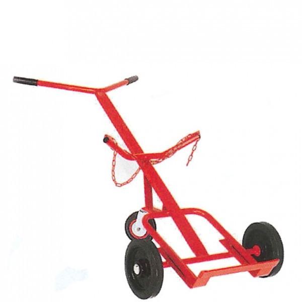 Diable à fût plastique 3 roues - Roues dures - Chaîne de sécurité et poignées intégrées - Marque Rolléco_0