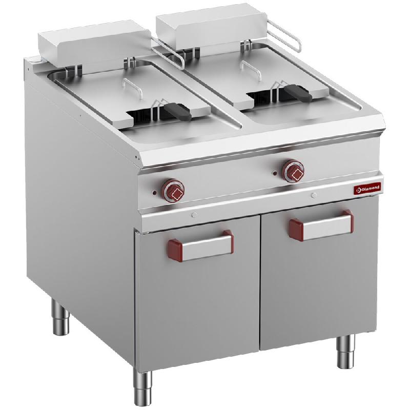 Diamond - Friteuse électrique 2 cuves 18 lit. Sur meuble fermée - réf. E9/F36A8-N - inox AKS-E9/F36A8-N_0