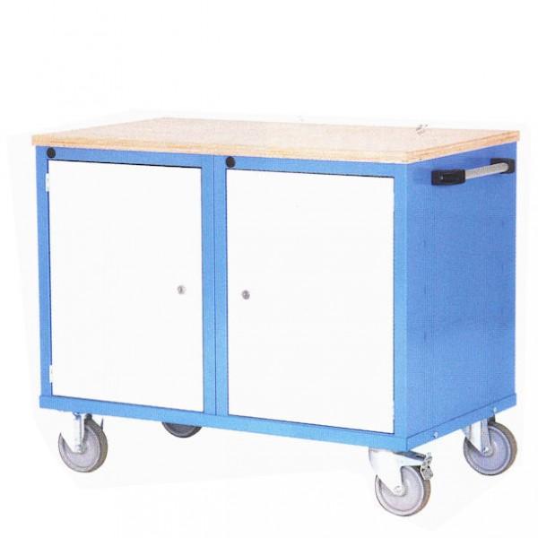 Établi d'atelier mobile Rolléco - 2 portes - pratique pour rangement et transport d'outils_0