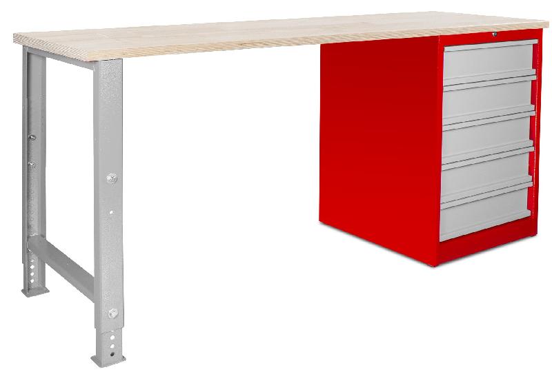 ÉTABLI MODULAIRE AVEC ARMOIRE À TIROIRS 200 CM MW-TOOLS MOD201R