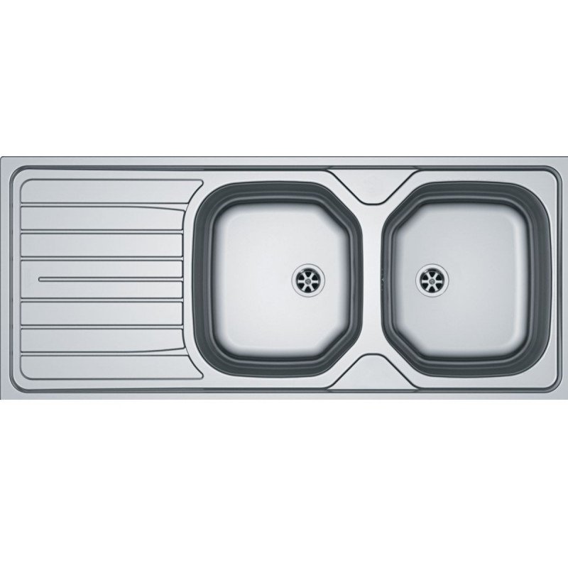 EVIER RENOVA INOX À ENCASTRER 2 CUVES AVEC ÉGOUTTOIR 116X50CM - FRANKE - 898311