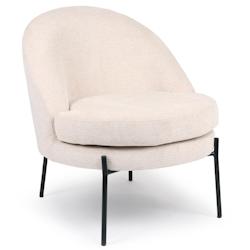 Fauteuil moderne au dossier arrondi Thiago Tissu Beige - beige 3327480078204_0