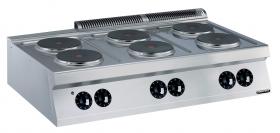 Fourneau top électrique 6 plaques rondes 1200 mm, gamme 700 firsteel - 373019_0