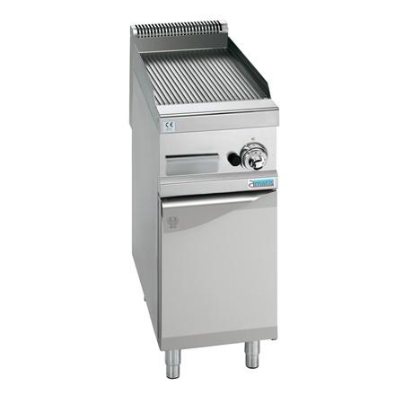 Gamme 700 - Plaque à snacker G7FR4M - Placard GN 1/1 neutre ouvert - 1 zone acier rayé - Gaz - 6 kW_0