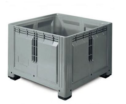 GV10 - Caisse-palette 1200x1200x760 mm - 780L - PEHD alimentaire - Fond et parois pleins - Gris_0
